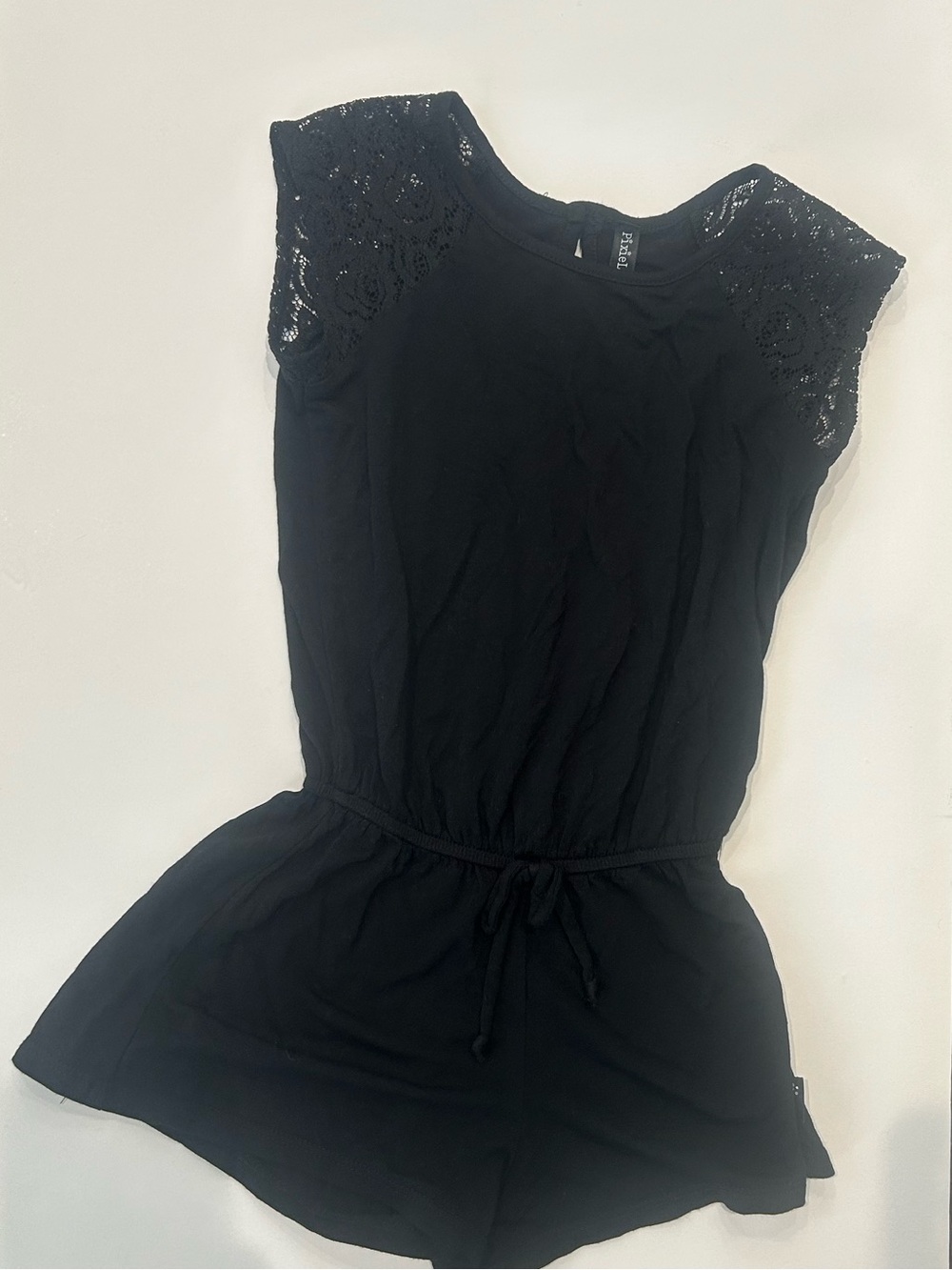 Pixielane Size 4 Black Lace Sleeve Romper